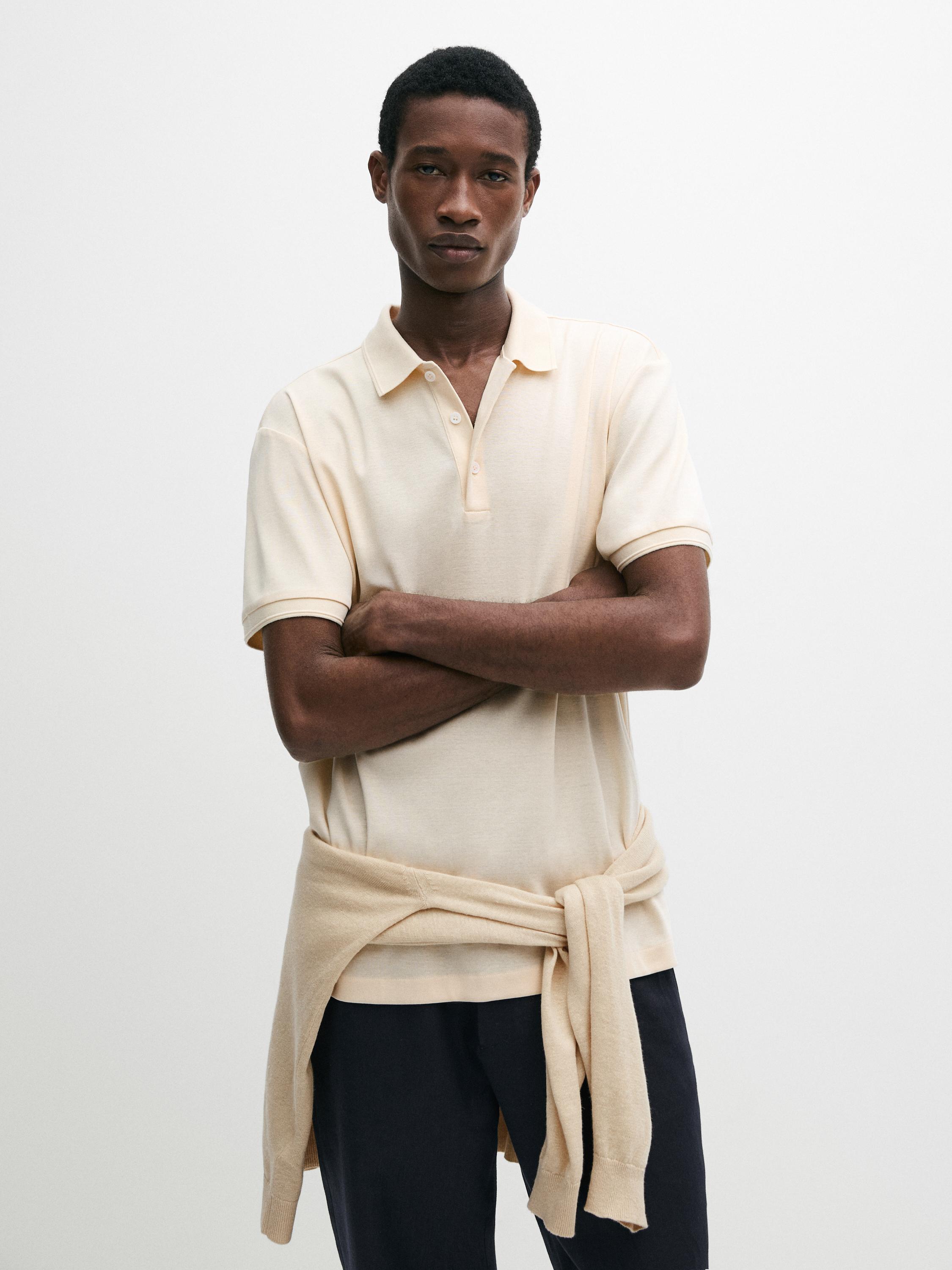 Short sleeve cotton polo shirt